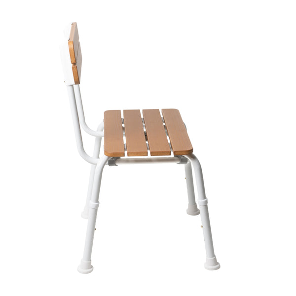 Adjustable Polymer Wood-Style Medical Shower Chair