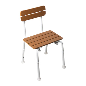 Adjustable Polymer Wood-Style Medical Shower Chair