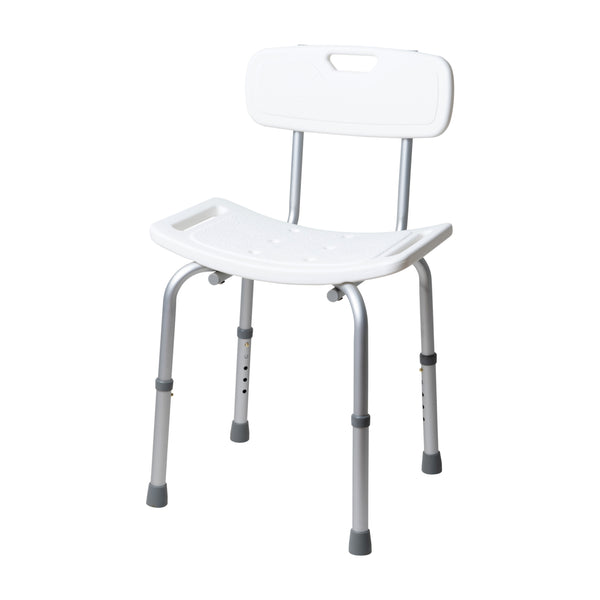 Adjustable Medical Shower Chair with Back; Non-Slip