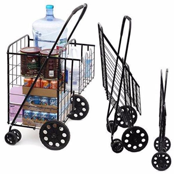 Best folding shopping cart with swivel wheels hotsell